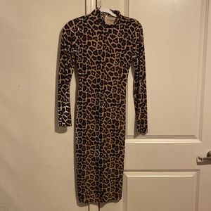 Long Sleeve Cheetah Dress